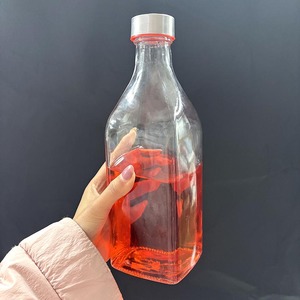 Botella <span class=keywords><strong>de</strong></span> Vidrio Cuadrada <span class=keywords><strong>de</strong></span> 1000 <span class=keywords><strong>ml</strong></span> para Jugo, Diseño 2026, con Tapa <span class=keywords><strong>de</strong></span> Acero Inoxidable, Grado Alimenticio, para Jugo, Bebidas, Agua, con Etiqueta y Logotipo Personalizados - Product Image 5