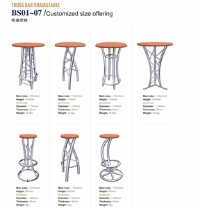 كرسي وطاولة من الألمنيوم والخشب الرقائقي من OMEGATRUSS بتصميم معياري فضي/أسود/ذهبي للمسارح والحفلات والمعارض والنوادي سريع التركيب - Product Image 4