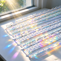 Support de Mahjong en Acrylique Holographique Iridescent en Gros, Règle de Mahjong en Acrylique à Bord Ondulé, Support Personnalisé pour Tuiles de Mahjong en Acrylique