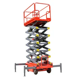 8m 1 Ton Electric Hydraulic Mobile Scissor Lift Table Plug-In AC Battery Powered China's Aerial Scissor Type Hoist