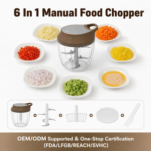 <span class=keywords><strong>Picadora</strong></span> Manual Multiusos de Alimentos y Vegetales con Cuerda para Tirar, con Cuchillas de Acero Inoxidable 420, Utensilio de Cocina - Product Image 1