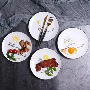 Piatto di ceramica creativo cartone animato cibo occidentale piatto di bistecca casa frutta Hotel stoviglie