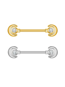 Anelli per capezzoli all'ingrosso in acciaio inossidabile placcati oro 18 carati con zirconi per gioielli da donna per matrimonio, corpo, orecchio e <span class=keywords><strong>helix</strong></span> - Product Image 5