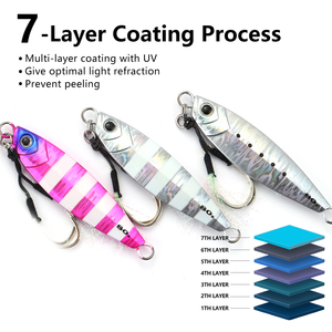 MOOKZZ 20g-80g <span class=keywords><strong>esca</strong></span> da Jigging in metallo con esche luminose da pesca <span class=keywords><strong>per</strong></span> branzini - Product Image 5