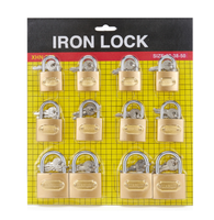Échantillons Gratuits Usine OEM Candado Cadenas à Bagages 32-38-50mm 12 Pièces Cadenas Colorés en Laiton Peint ou Fer