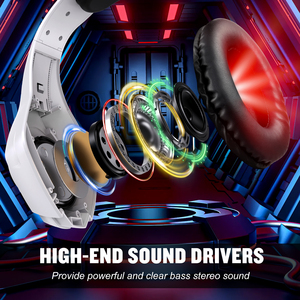Auriculares Profesionales para Juegos con Cable, Plegables, con Bajos Estéreo, Micrófono Omnidireccional, RGB LED para PS5, PS4, PC y Laptop, Venta al Por Mayor - Product Image 3