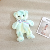 Jouet en peluche ours en peluche rose et vert coloré Songshan Toys, semi-fini sans rembourrage, poupée animale non rembourrée pour bébé, sans fermeture éclair