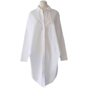 Nouvelle Blouse Longue Unie pour <span class=keywords><strong>Femme</strong></span> à Manches Longues et Boutonnage Simple, Coupe Ample, Printemps-Été, T-shirt Tendance - Product Image 6