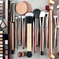 Ensemble de pinceaux cosmétiques véganes compacts pour une application de maquillage en déplacement, produit de beauté en marque privée, vente en gros