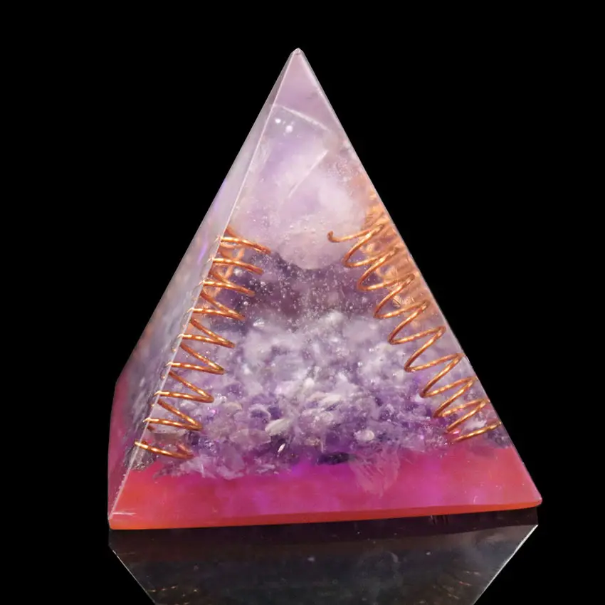DIY 7 Chakra Orgone Pyramid Set de 7 pcs Taille 50mm pour Reiki Guérison et Cristal Guérison Pierres Orgonite Pyramides pierre semi-précieuse artisanat