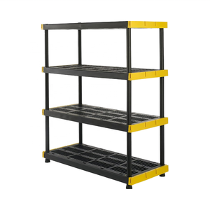 Estante de Almacenamiento de Plástico Ventilado de 4 Niveles, Resistente, de Uso Medio, Portátil, para Garaje - Product Image 1