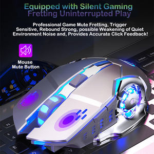 Ratón para Juegos Mecánico Silencioso de 1200 DPI, Ratón Inalámbrico para Juegos con Iluminación para Portátil - Product Image 4