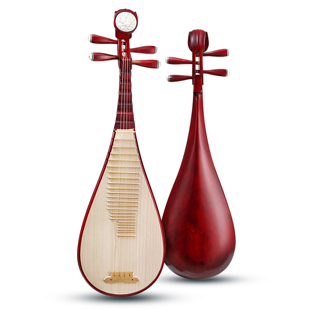 Good Quality New Arrivals Chinese Folk Instrument Luting Gic Wooden Red Lute Musical Instrument