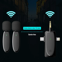 Harga pabrik 2.4G nirkabel Noise Cancelling portabel Mini Mike Lavalier mikrofon rekaman untuk ponsel pintar