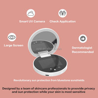 Espejo Compacto Portátil Inteligente de Doble Cara con Luz LED y Cámara UV, con Logotipo Personalizado, para Maquillaje, Protección Solar Facial Visible y Protección de la Piel