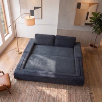 Canapé-lit paresseux sans cadre en mousse à mémoire de forme pour salon moderne, compressé et livré en boîte