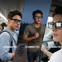 Lunettes Intelligentes IA avec Film Vidéo 4K Haute Qualité à Changement de Couleur, Caméra 4K Intégrée, Écran, Étanchéité IPX-5, Lentille à Transition et Anti-Lumière Bleue