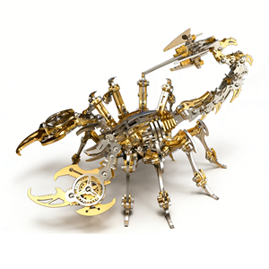 Artisanat métallique de décoration intérieure en gros, puzzle mécanique de précision en acier inoxydable assemblé en 3D, simulation de scorpion - Product Image 5