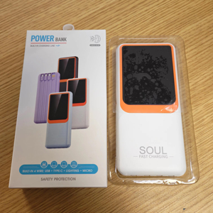Chargeur portable Power Bank 10000mAh pour téléphone, <span class=keywords><strong>batterie</strong></span> <span class=keywords><strong>externe</strong></span> portable 10000 mAh avec câbles, idéal pour les cadeaux - Product Image 4
