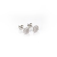 Boucles d'oreilles clous personnalisées en acier inoxydable 316L, pavé de zircone cubique, fabricant de bijoux à marque blanche
