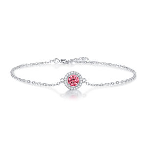 Bracelet en argent sterling 925 pour femme, moissanite rose, design moderne, bijoux fins pour femme, meilleur cadeau pour la fête, en stock - Product Image 1