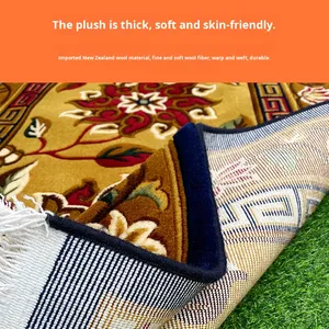Alfombra gruesa de lana tibetana de estilo étnico denso Highland, antideslizante, 10mm de espesor, sofá para sala de estar y alfombrilla para mesa de café, par - Product Image 3