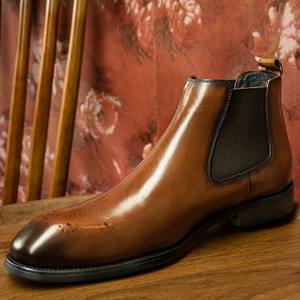 Zapatos formales de cuero para hombre, elegantes y de alta calidad, botines con parte superior de cuero ligero y diseño personalizado. - Product Image 3
