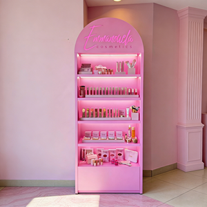 Présentoir de Maquillage de Luxe Personnalisé avec Arche Logo et Supports de Sol en Carton pour Salons de Beauté et Promotions en Centre Commercial - Product Image 3
