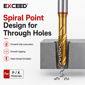 Macho de roscar de punta espiral HSSE con recubrimiento de TiN M2 M2.5 M3 M4 M5 M6 Machos de roscar métricos HSSE con punta espiral y recubrimiento de TiN de alta calidad para corte F - Product Image 5