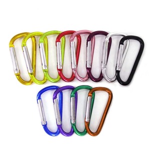 China wholesale custom camping hiking outdoor mini small safety snap hook Clip logo keychain locking Aluminum Alloy carabiner