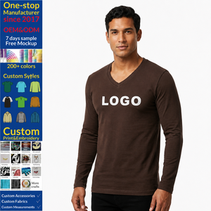 T-Shirt Termica da <span class=keywords><strong>Uomo</strong></span> a Maniche Lunghe con Scollo a V, Tessuto a Costine, Tinta Unita - Product Image 6
