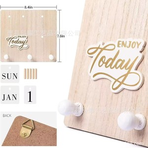ปฏิทินติดผนังแบบพลิกได้ ยี่ห้อ Keyao ทำจากไม้ รูปทรงสี่เหลี่ยมผืนผ้า ใช้แม่เหล็ก ติดซ้ำได้ เหมาะสำหรับตกแต่งบ้านและห้องครัว - Product Image 4
