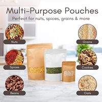 Sachet Doypack Personnalisé avec Fenêtre Transparente et Fermeture Zippée Refermable pour l'Emballage de Grains de Café, Thé et Noix