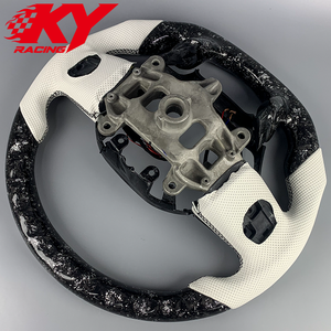 Volant sport LED RPM personnalisé en fibre de carbone forgée blanche et cuir blanc pour Dodge Ram 1500 2500 3500 4500 TRX RHO - Product Image 3