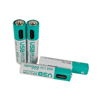 Personnalisé USB 666mWh 1.5v Lithium Aaa Batterie Rechargeable Type-C Bateria Rechargeable 1.5v Aa pour Télécommande Jouets Électriques Souris