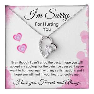 UIONEN Collar Clásico con Colgante de Corazón Plateado 'Lo Siento por Hurtarte' con Tarjeta de Texto Personalizado, Regalo de Perdón y Reconciliación para Parejas - Product Image 5