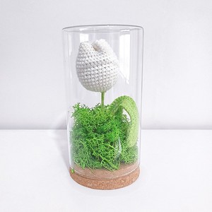 Bouquet tricoté à la main d'oeillet rose avec lampe et couverture transparente fleur éternelle Crochet oeillet en <span class=keywords><strong>pot</strong></span> décors de maison romantiques - Product Image 3