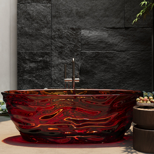 Sıcak satış kristal kompozit taş küvet 1.8m Oval taş küvet masaj fonksiyonu banyo açık havuz sıcak küvet taşma - Product Image 6