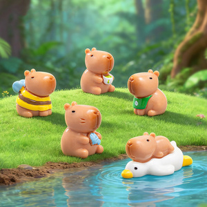 Miniaturas de Animales de Resina, Mini Figuras de Capibara para el Tablero del Auto, Casa de Muñecas, Jardín de Hadas, Decoración del Hogar, Decoraciones de Cumpleaños - Product Image 1