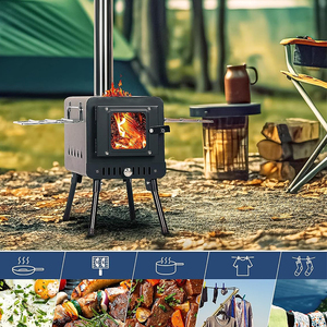 Réchaud portable à bois pour tente de camping avec pieds pliants Réchaud multi-combustibles Titan pour l'extérieur - Product Image 4