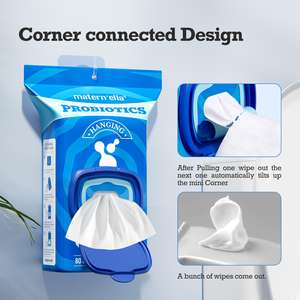 Toallitas Húmedas Desechables para Colgar, Sin Perfume, Extra Grandes, con Probióticos, 8 Paquetes, 640 Toallitas, de Algodón para Adultos - Product Image 2