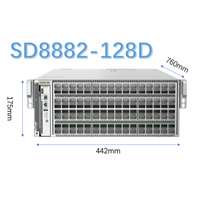 Switch Data Center White Box SD8882-128D 128-Port 400G QSFP112 Layer 3 MCLAG VXLAN Mendukung 102.4Tbps Switch Jaringan