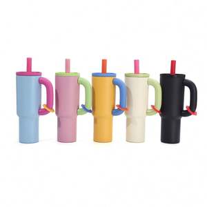 2025 100% Vaso a prueba de fugas de 40Oz Colorido Nuevo diseño Mango grueso Personalizado 304 Tapa de paja extraíble de acero inoxidable con pajita - Product Image 1