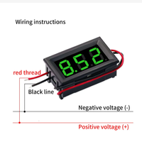 Voltmètre numérique réglable de 0,56 pouce, DC 5V à 120V, rouge, bleu, vert, pour véhicules électriques, motos et bateaux de 5V à 120V