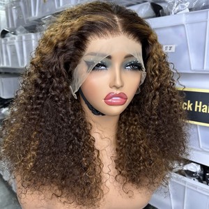 Peluca de Cabello Humano Goodluck de 16 Pulgadas con Reflejos, Estilo Pixie Rizado, Frontal 13x4 sin Pegamento para Mujeres Negras - Product Image 2