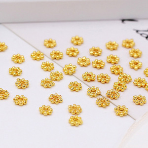 18K Gold Plated <b>Copper</b> Snowflake Spacer Flower Shape For <b>Bracelet</b> Making DIY Jewelry Accessory - Product Image 3