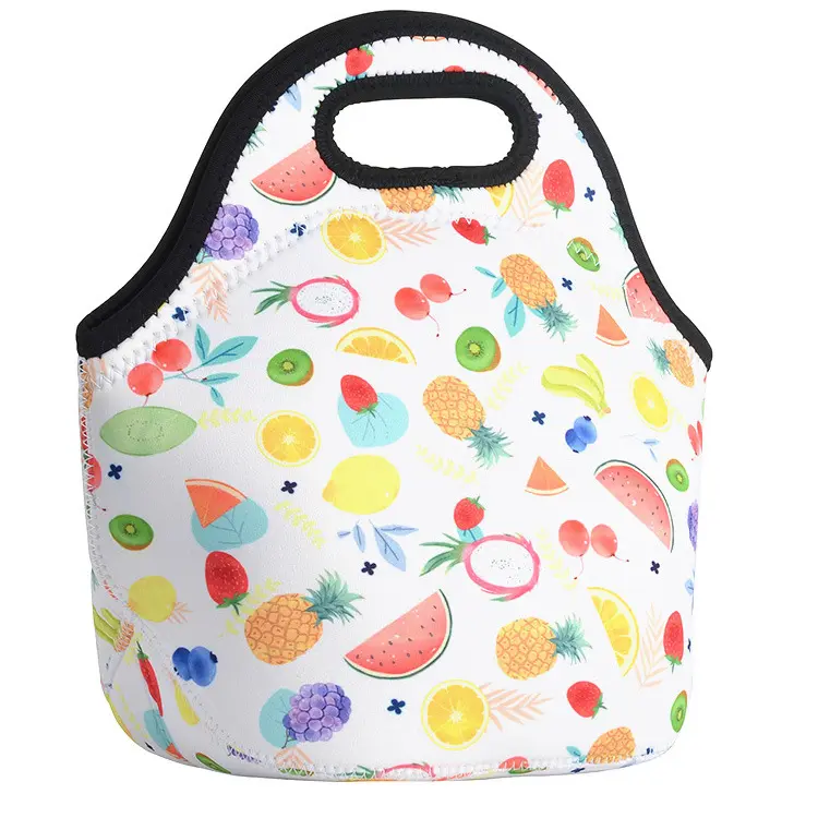 OEM Custom Factory Cartoon Pattern Thermal insulated Cooler Bags Waterproof Lunch bag Picnic bag With Neoprene For kids children