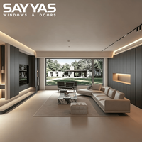 Fenêtre en bois recouvert d'aluminium SAYYAS V-HB108a-IW Premium 75,5 mm avec cadre de 2,0 mm d'épaisseur pour une utilisation en projets haute performance