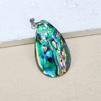 Bijoux à la mode pendentifs goutte d'eau en pierres précieuses de haute qualité coquillage naturel en gros breloques en coquille d'ormeau pour colliers de bijoux