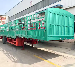 ZHONGSHENGTIANQI 2 3 Axle Animal Cría Semi Remolque 150 KG Carga útil Acero Granja Almacén Transporte Diseño de valla lateral duradera - Product Image 6